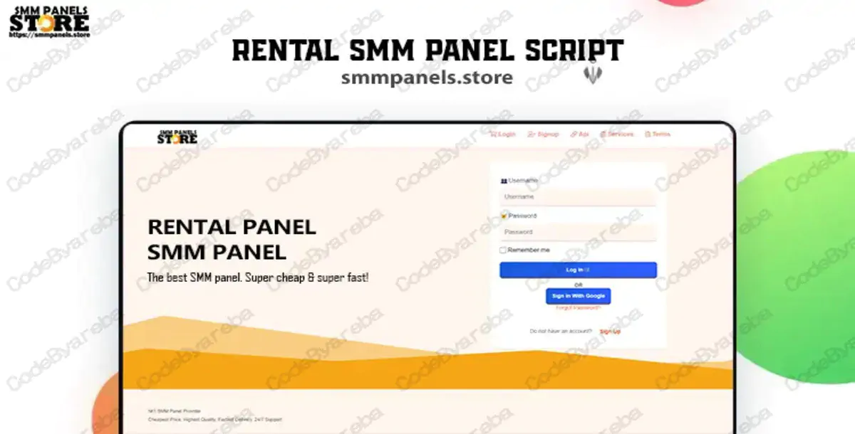 Rental Panel – Advance SMM Panel Script