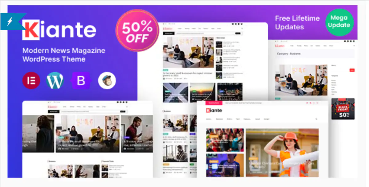 Kiante - Newspaper Magazine Blog Multi-Purpose Elementor WordPress Theme