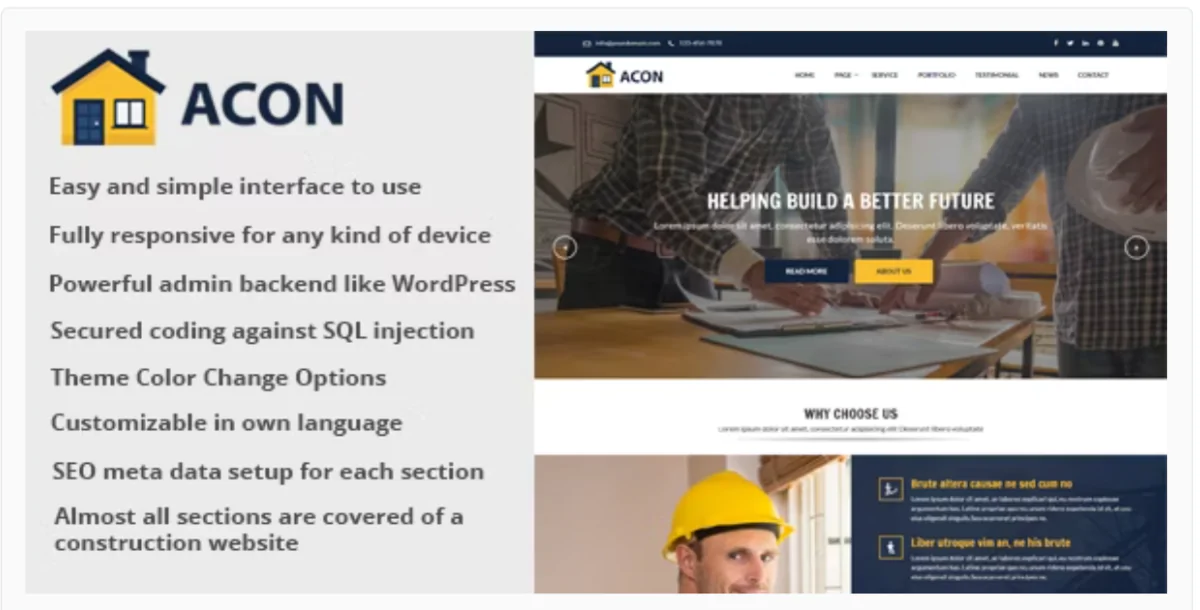 Acon - Architecture and Construction Website CMS